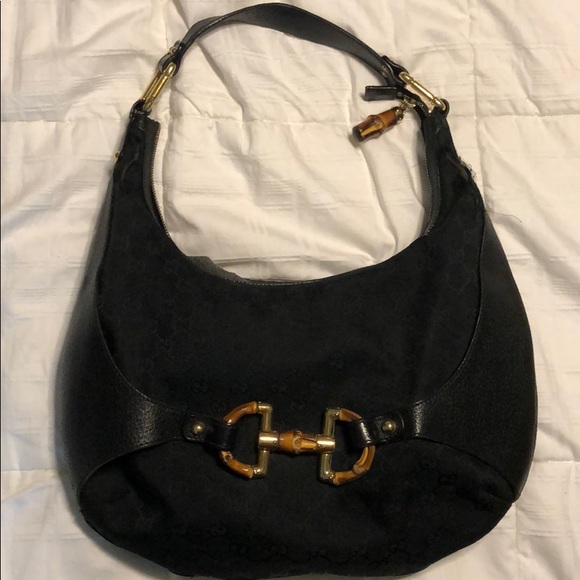 gucci bamboo black bag